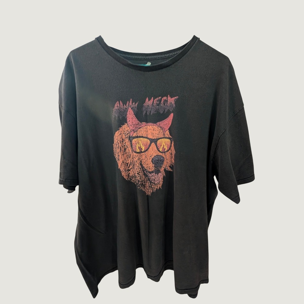 TeeFury Anna Meck Dog Graphic T-Shirt XXL Faded Black Short Sleeve Crew Neck Tee